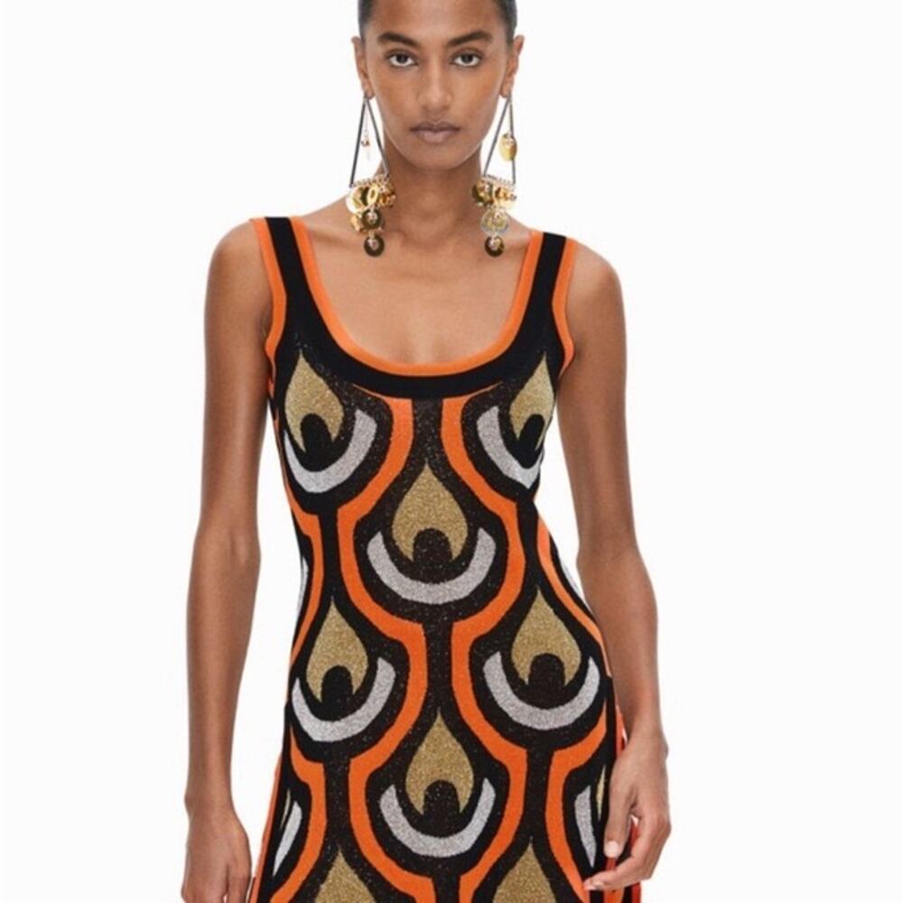 NWT Paco Rabanne x HM Glittery Jacquard-knit Mini Dress Size Small